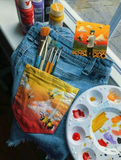 Pintura para bolso de calça