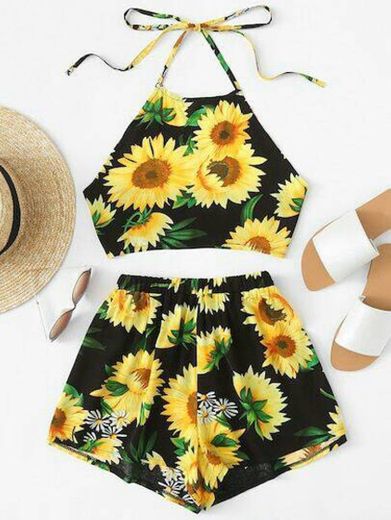 conjunto estampado girassóis🌻❤