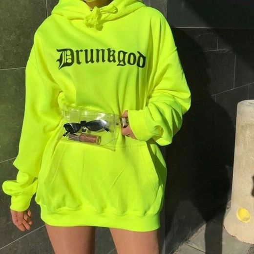 DRUNK GOD NEON HOODIE sold by STORE CAT CAT on Storenvy