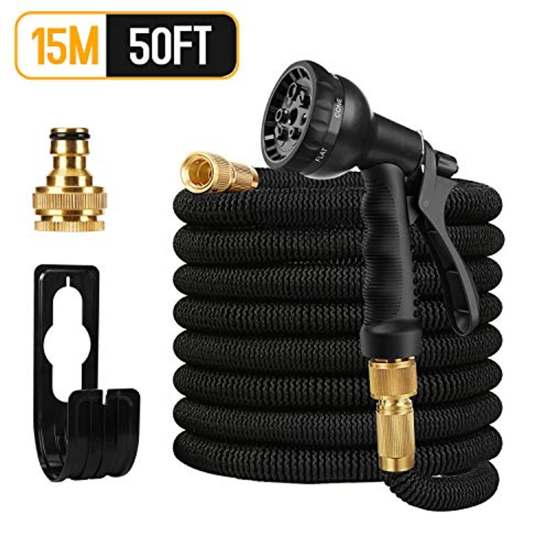 Social Redmoo Manguera de Jardín, Manguera Extensible de Agua 15M/ 50FT con Boquilla