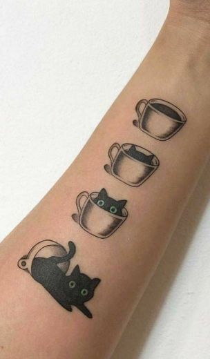 cat and coffe 
