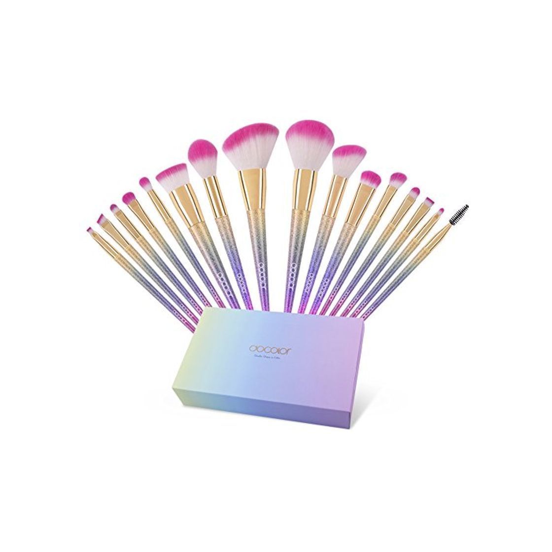 Social Brochas de Maquillaje 16 Piezas de Docolor