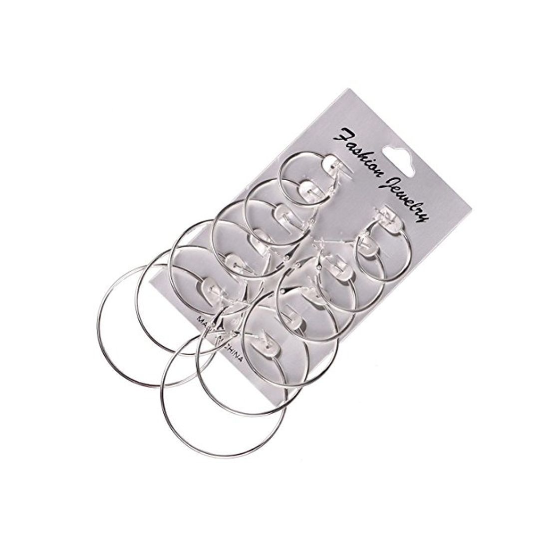Social Toamen 6Pairs/Set Vintage Silver Golden Gran CíRculo Aros Aretes Mujeres Steampunk Clip