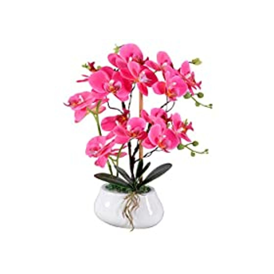 Producto VIVILINEN Flores Artificiales Plásticos Flor de Phalaenopsis Realistas Orquídea Mariposa con Maceta