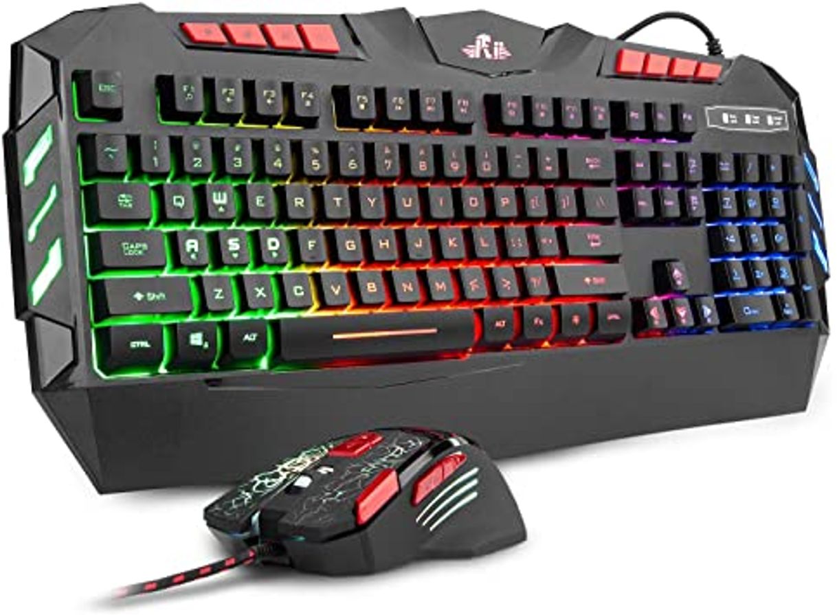 Fashion Rii RGB LED Backlight Wired Gaming Keyboard and ... - Amazon.com