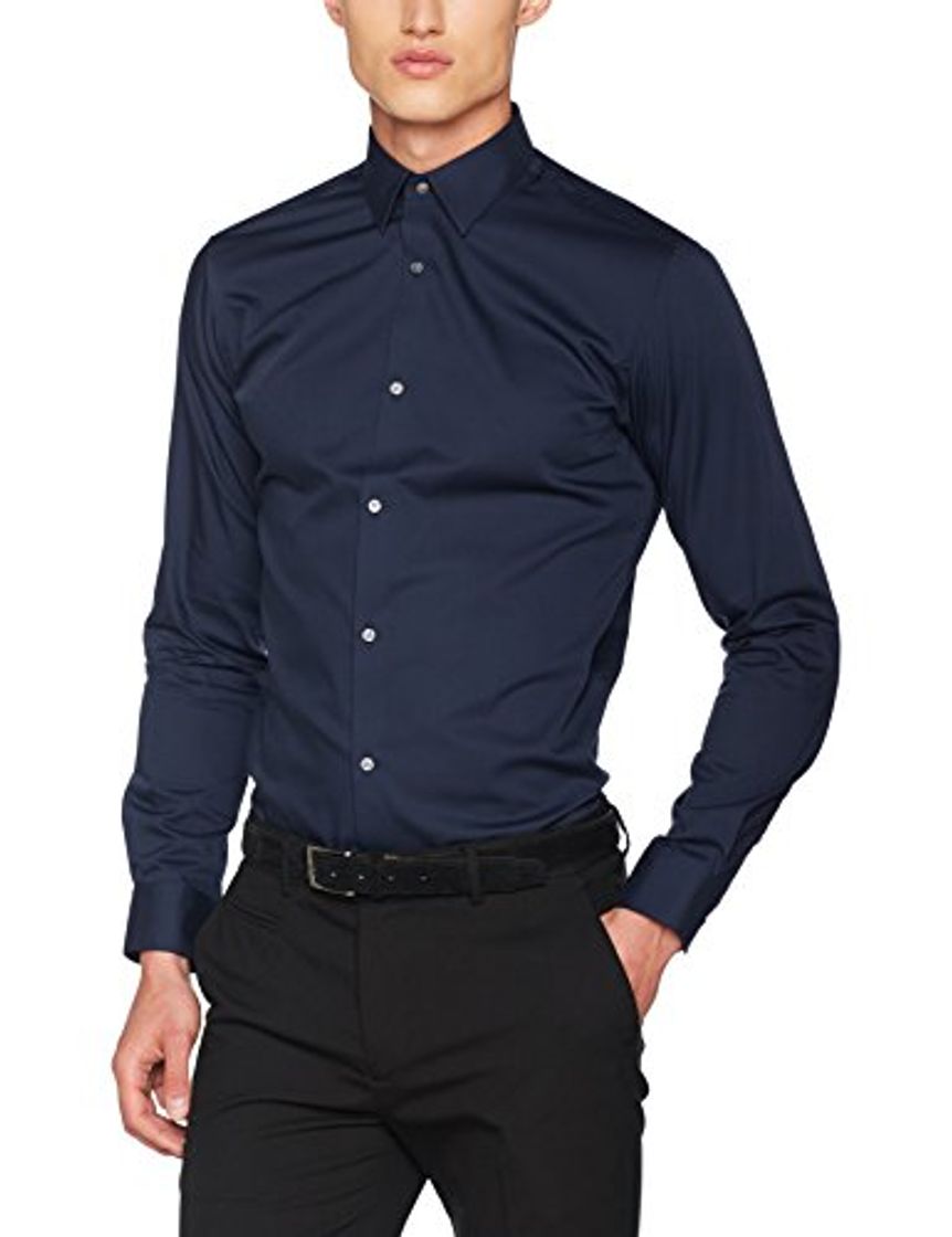 Fashion Jack & Jones Jprnon Iron Shirt L/s Noos Camisa, Azul