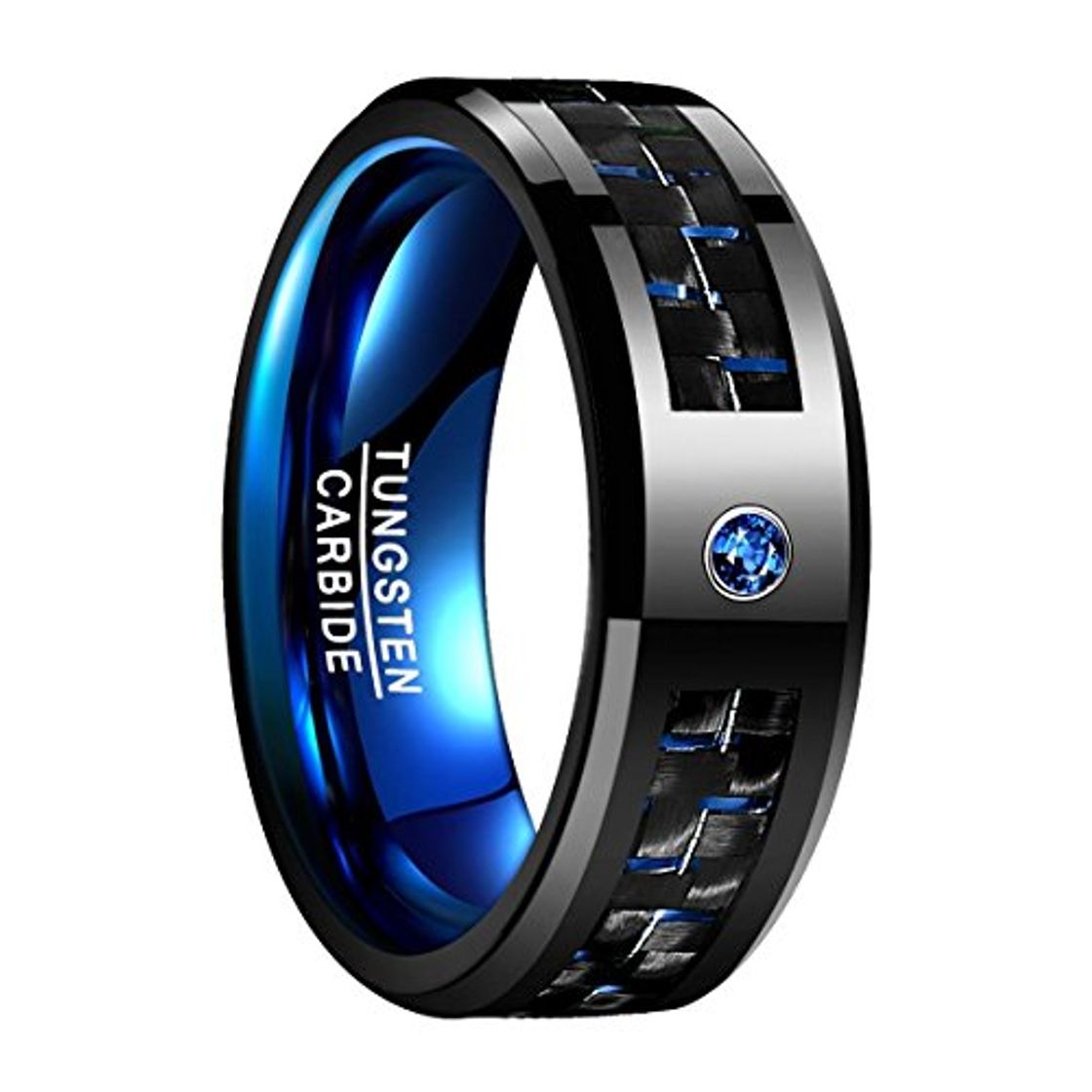 Producto Nuncad Anillo para Mujer Hombre Unisex de Tungsteno con Fibra de Carbono