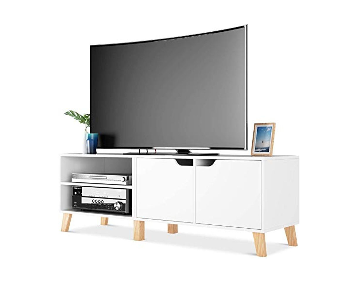 Product Homfa Mueble TV Salón Mesa para TV con 2 Puertas 2 Compartimientos