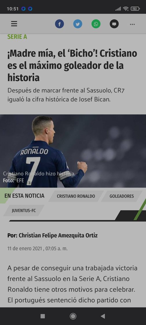 Social Cristiano Ronaldo mejor goleador 