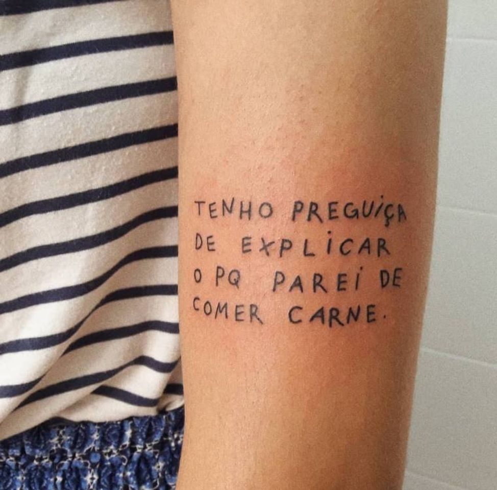 Fashion Tenho preguiça de explicar o pq parei de comer carne