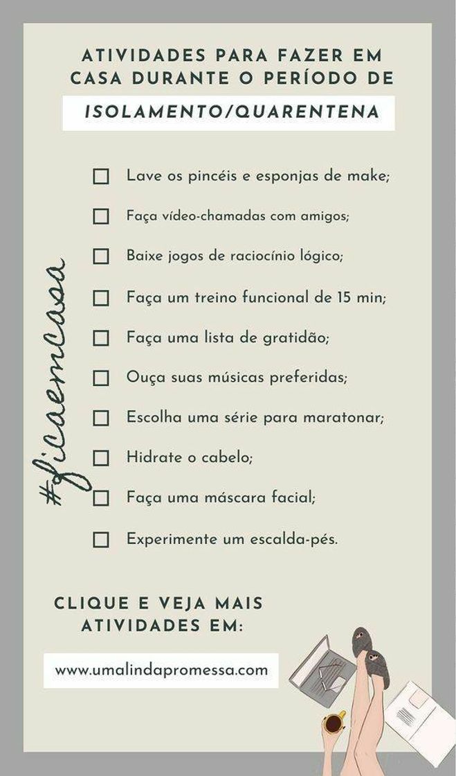 Fashion Checklist de quarentena