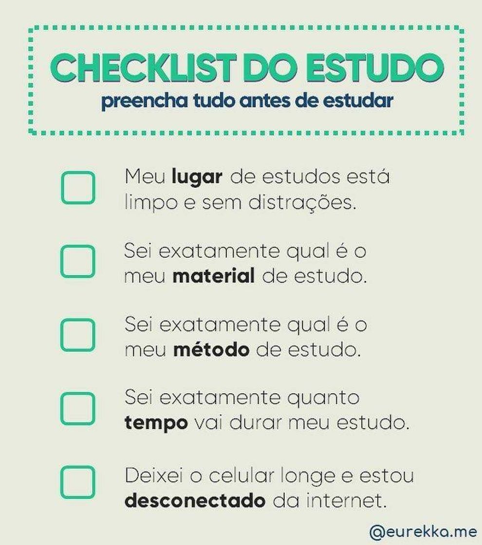 Fashion Checklist de estudos 📖📕