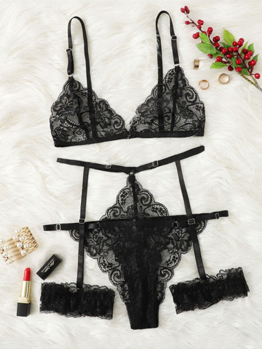 Fashion Lingerie Floral Set 