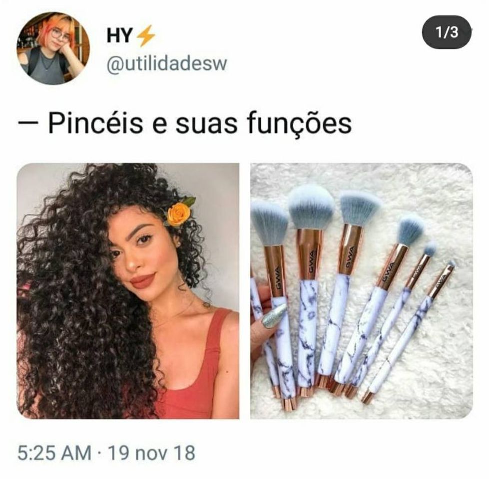 Moda Funções dos pincéis