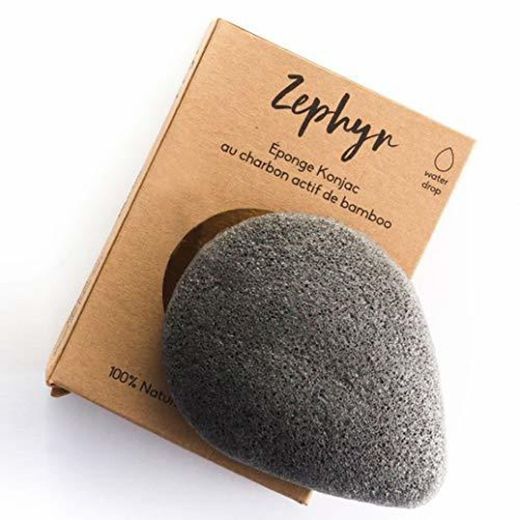 Esponja Konjac Zephyr® para la cara con carbón activo de Bambú