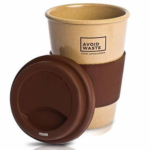 Avoid Waste - Vaso café SOSTENIBLE para llevar hecha de cáscara de