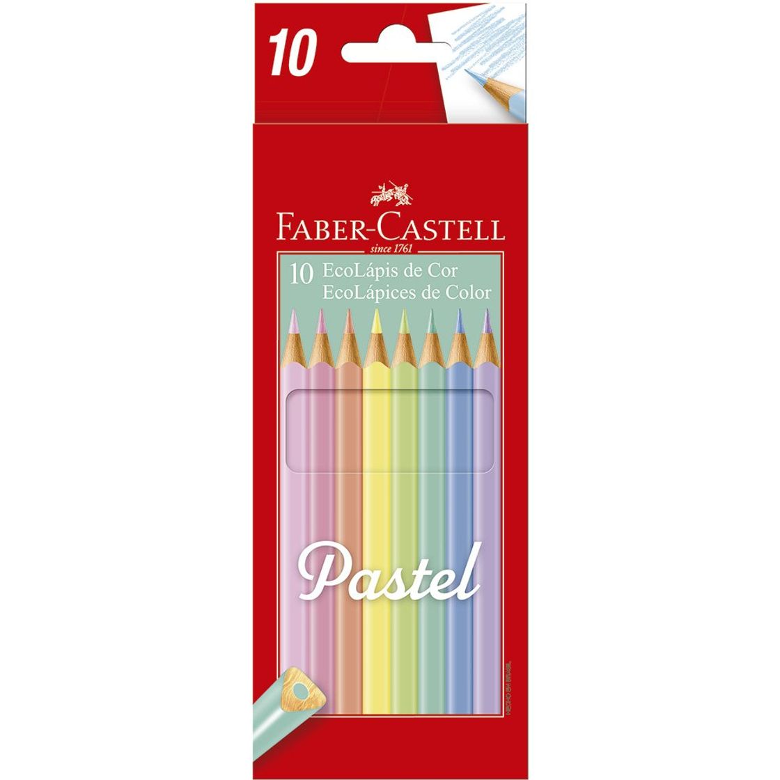 Fashion Lápis De Cor 10 Cores Pastel Faber Castell