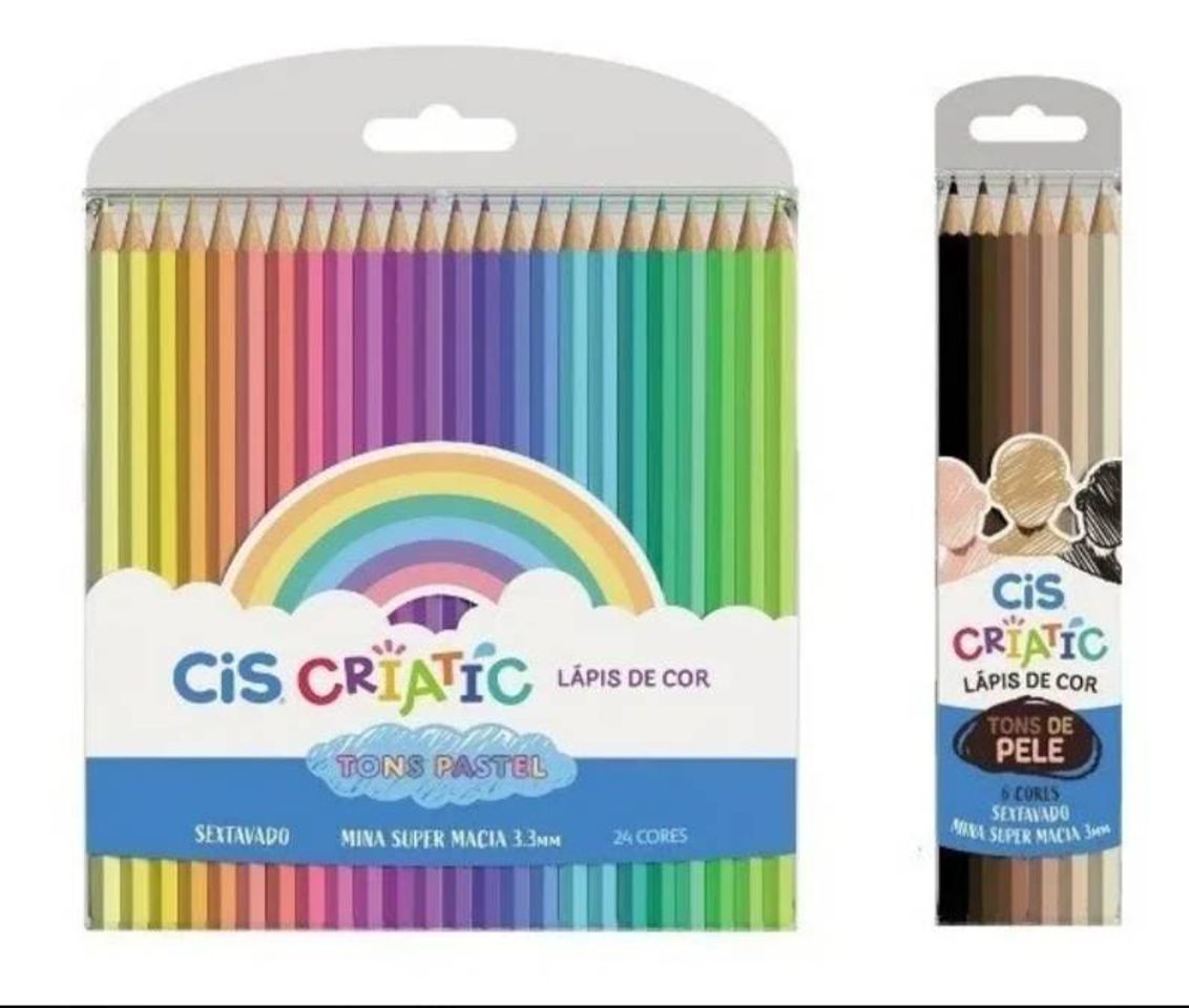Social Lápis De Cor Pastel 24 Cores + Tons De Pele C/6 Cis Criatic