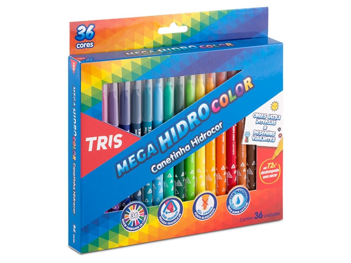 Social Caneta Hidrográfica Tris Mega Hidro Color 36 Cores 