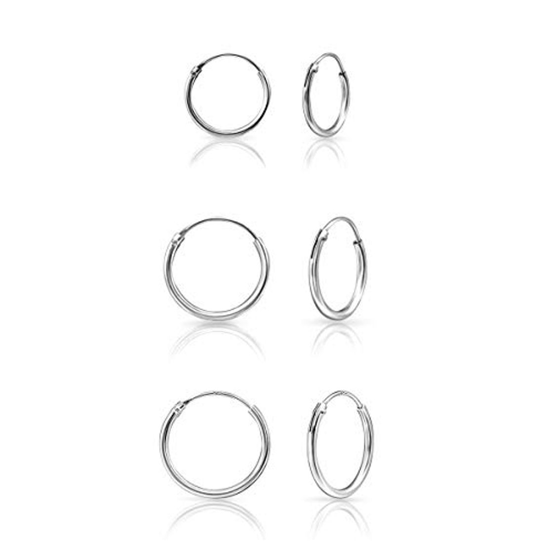 Lugar DTP Silver - Conjunto de 3 pares de Pendientes de Aro -