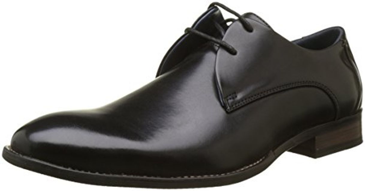 Fashion ENZO MARCONI Ciro, Zapatos de Cordones Derby para Hombre, Negro