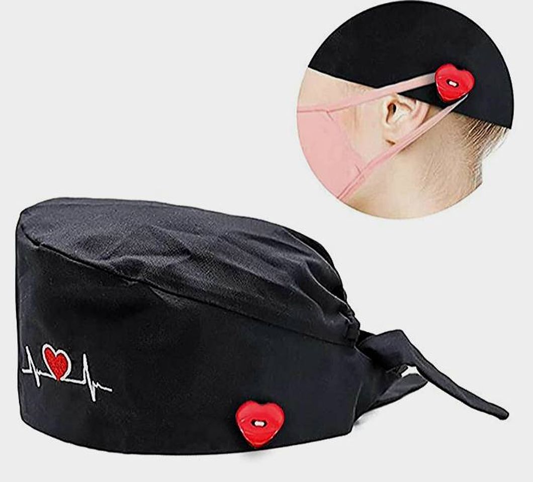 Producto riou Gorro Quirúrgico Algodón Corazón Estampado Gorro Médico Enfermera Gorro de Quirófano Ajustable Gorro de Cirugía Gorro de Trabajo