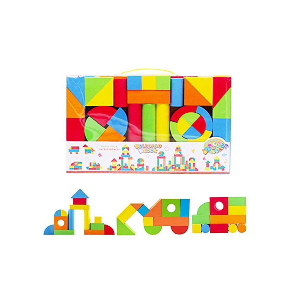 Social deAO Bloques de Construcción Gomaespuma Juguete para Aprendizaje Creativo Infantil Conjunto de Cubos Multicolores 131 Piezas
