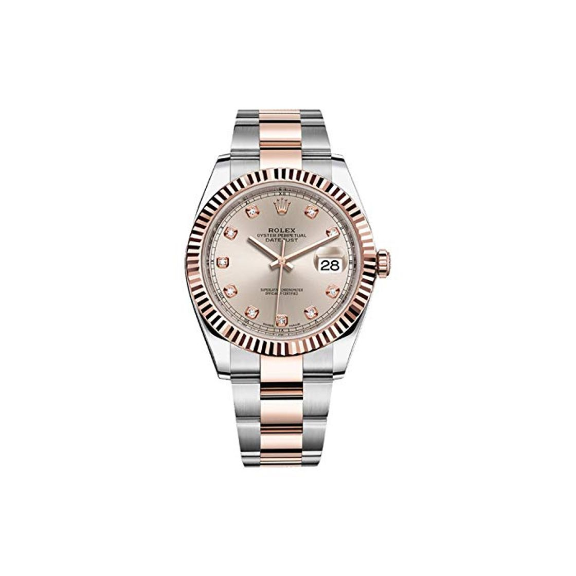 Product Rolex Datejust II 41 mm Sundust Diamante Dial Rose Oro y Acero Reloj para Hombre 126331