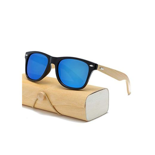 AOCCK Gafas de sol Wood Sunglasses Men Women Square Bamboo Women For Men Women Mirror Sun Glasses