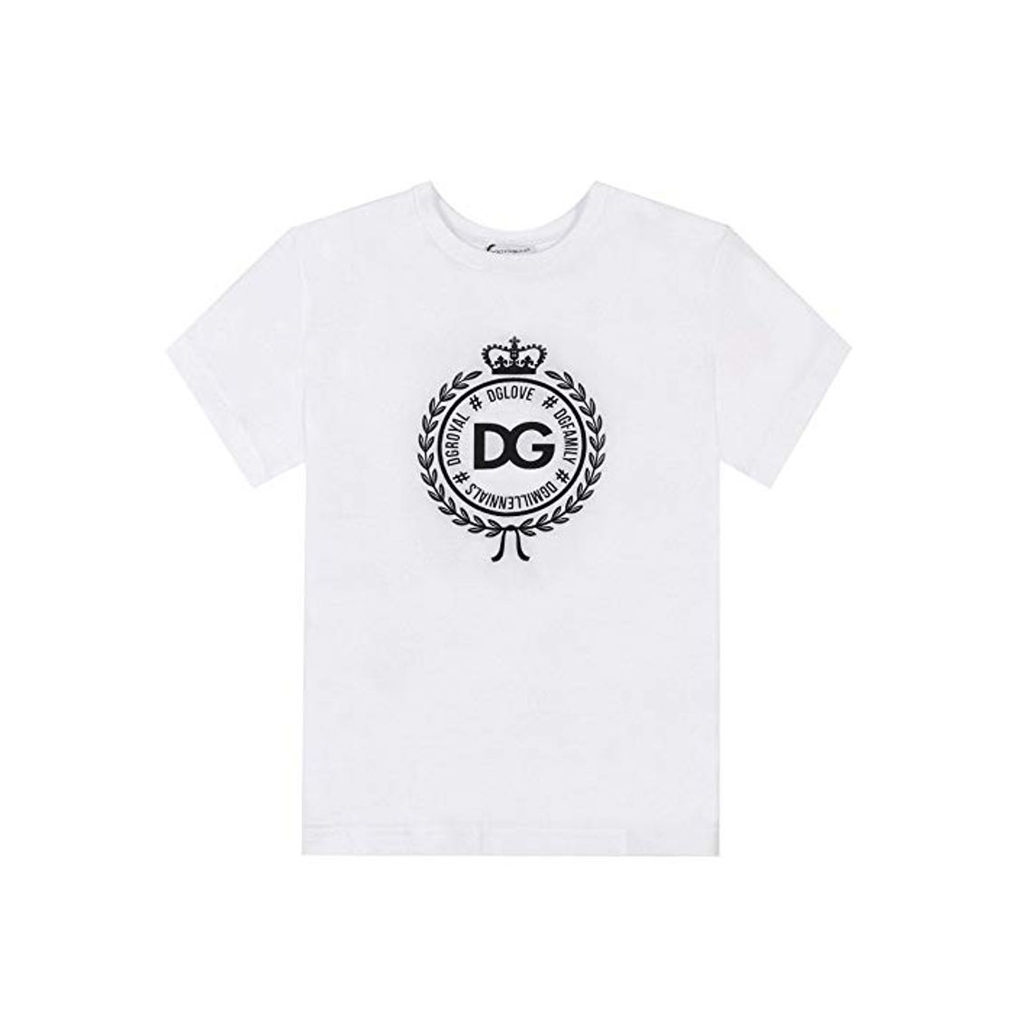 Moda Dolce & Gabbana Kids Royal Emblema Logotipo Camiseta Blanca 12 Years White