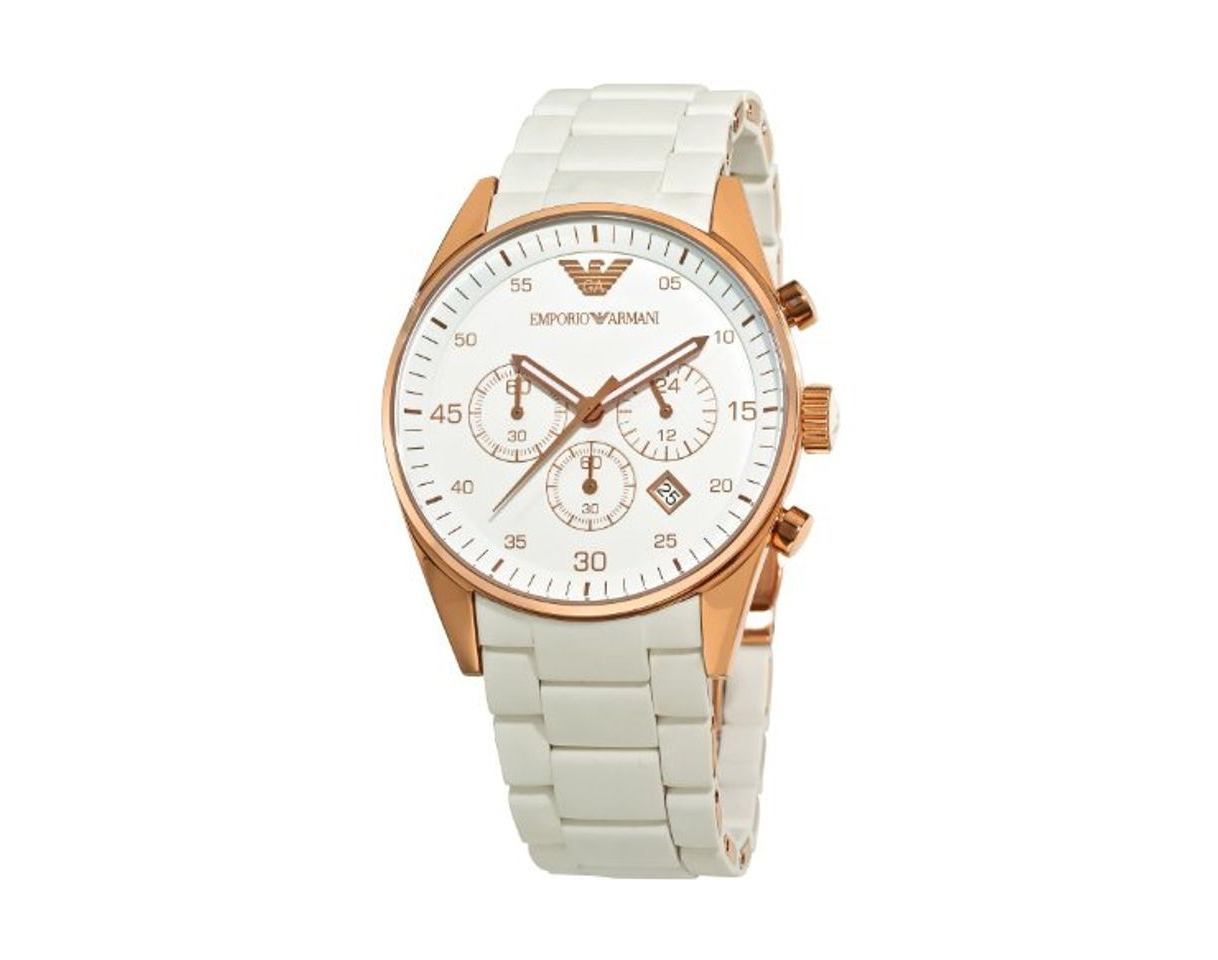 Producto Emporio Armani AR5919 Hombres del Cuarzo Blanco Deporte Silicona Reloj cronógrafo de Acero Inoxidable