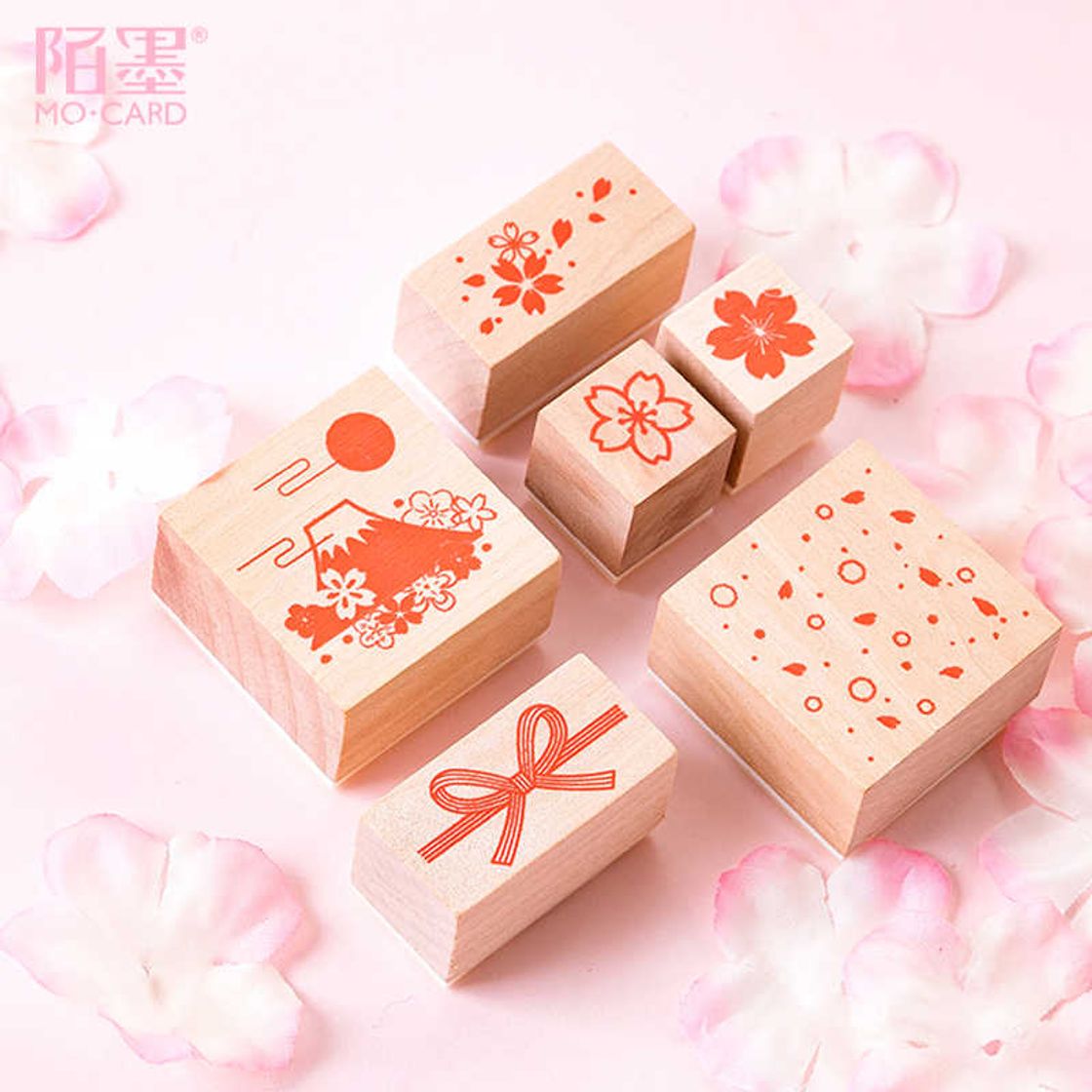 Social Cherry blossom series stamp wooden rubber