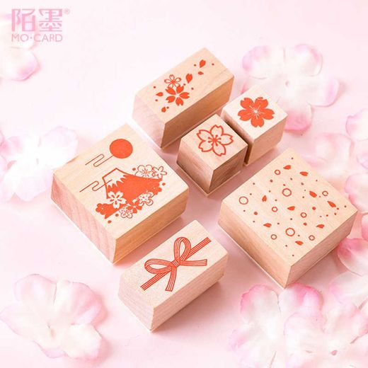 Cherry blossom series stamp wooden rubber