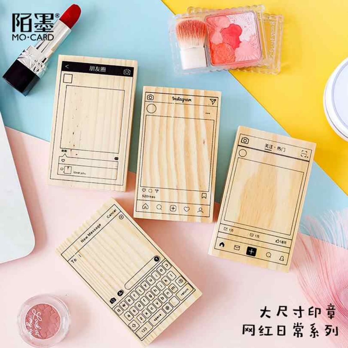 Social Style planner stamps rubber wood 
