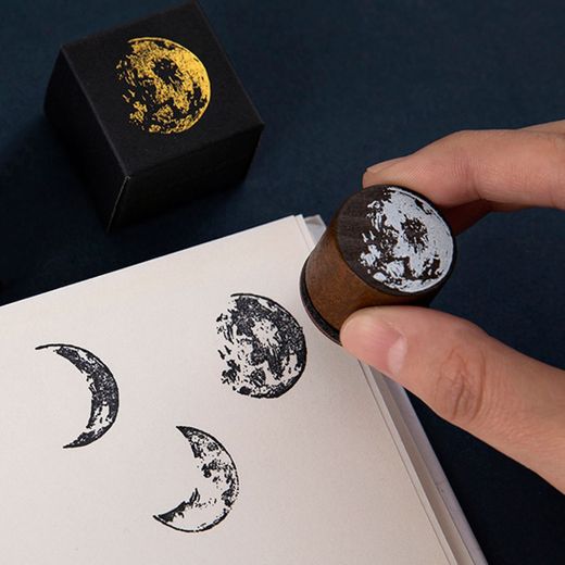 Vintage moon series wood stamp