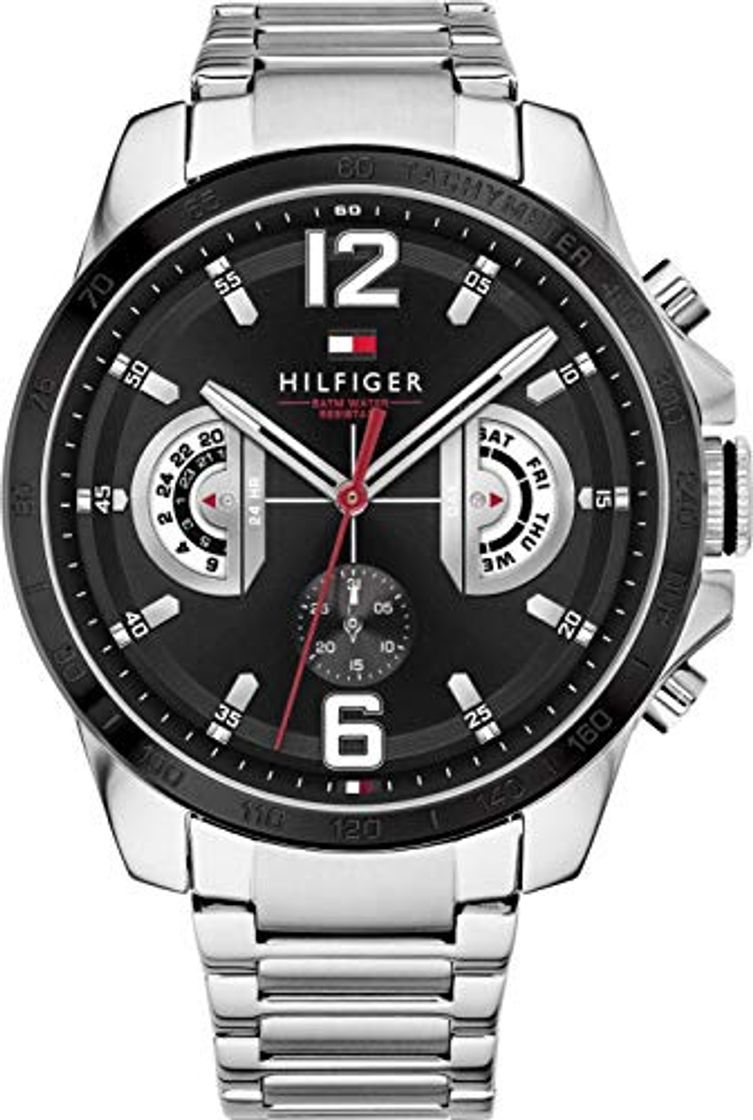 Social Tommy Hilfiger Reloj Multiesfera para Hombre de Cuarzo con Correa en Acero Inoxidable 1791472