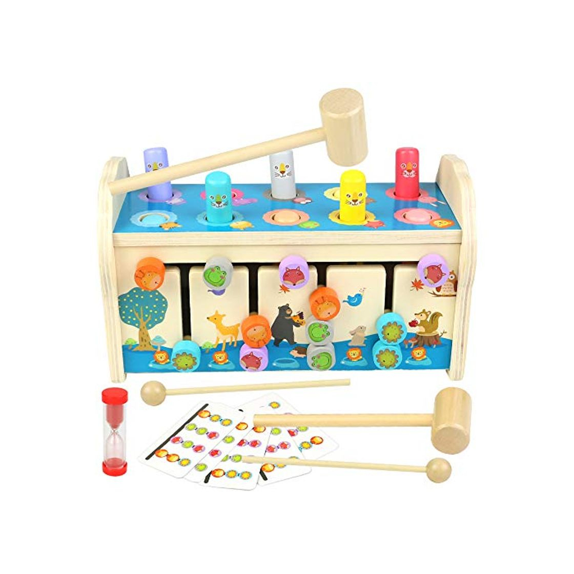 Producto jerryvon Juegos Montessori Banco de Martillo Juguetes Madera con Xilófono & Laberinto 3 en 1 Martilleo de León Educativos Juguete Regalo para Niños Niñas 3 4 5 Años