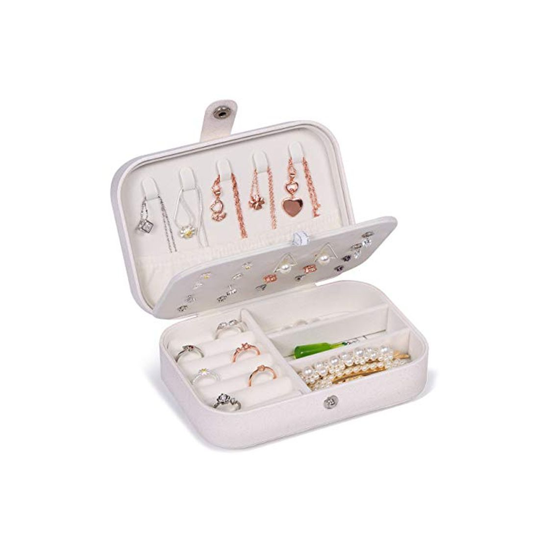 Social JOYUE Joyero Pequeña, Joyero portátil de Viaje para Mujer, Jewelry Organizer para