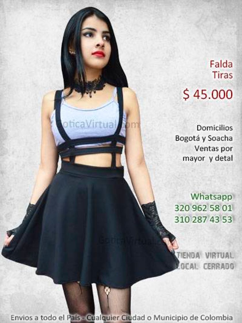 Fashion Falda de tirantes en tela