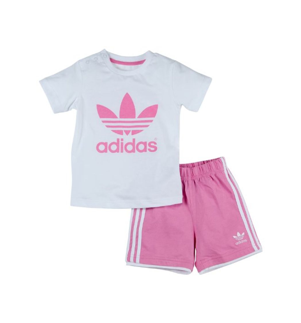 Fashion adidas Conjunto I Set Blanco/Rosa 9-12 Meses