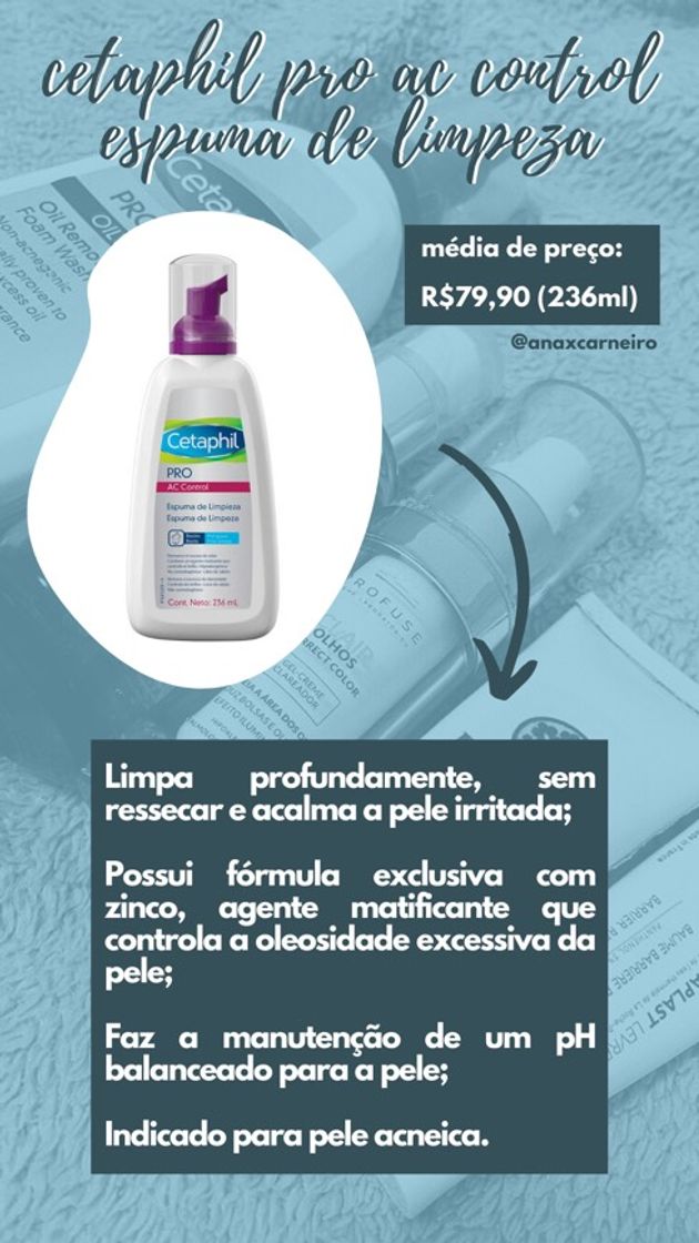 Producto Espuma de Limpeza Facial Cetaphil Pro AC Control 236ml