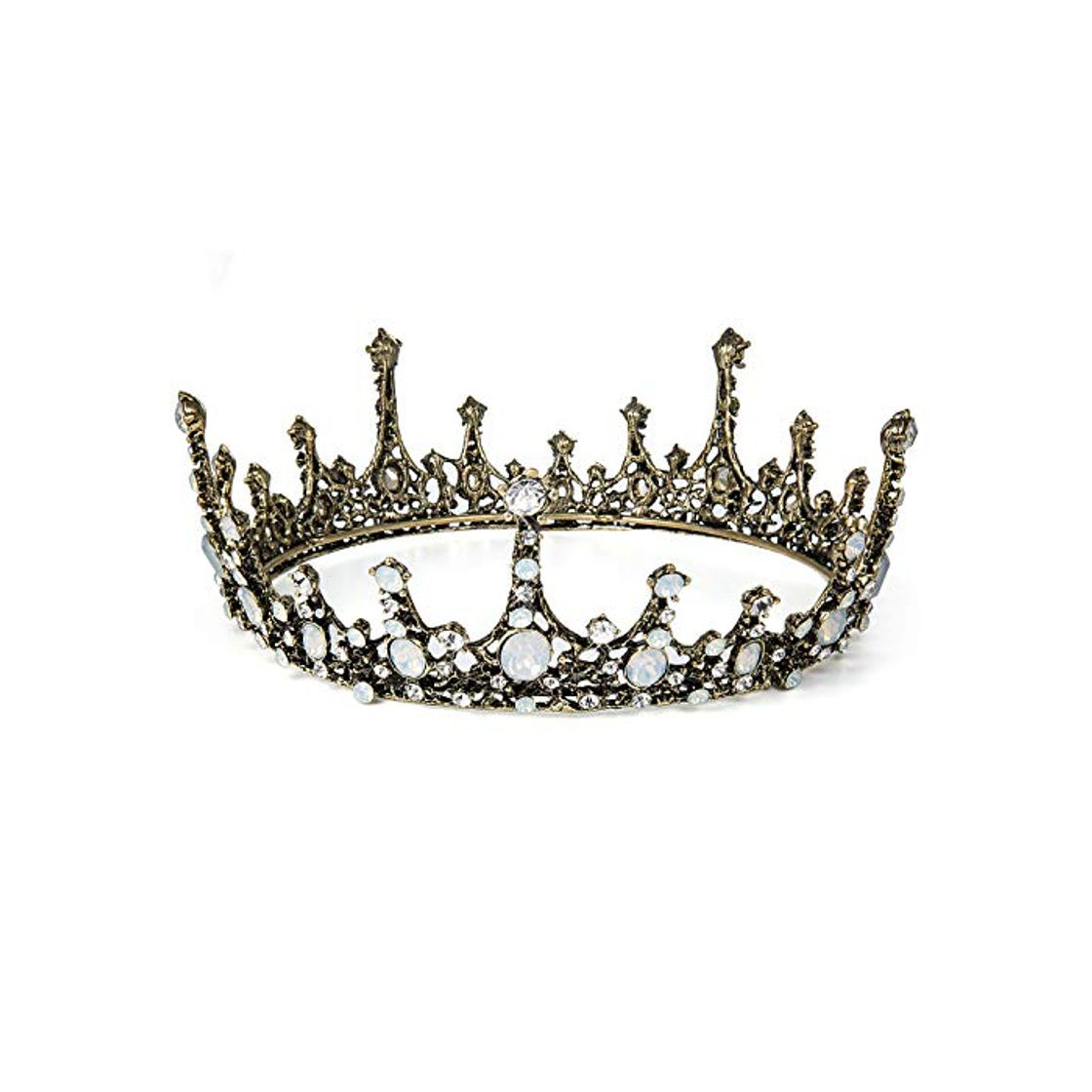 Moda Czemo Tiara de Novia para Mujer Corona Barroca Cabello Joyería Rhinestone Diadema