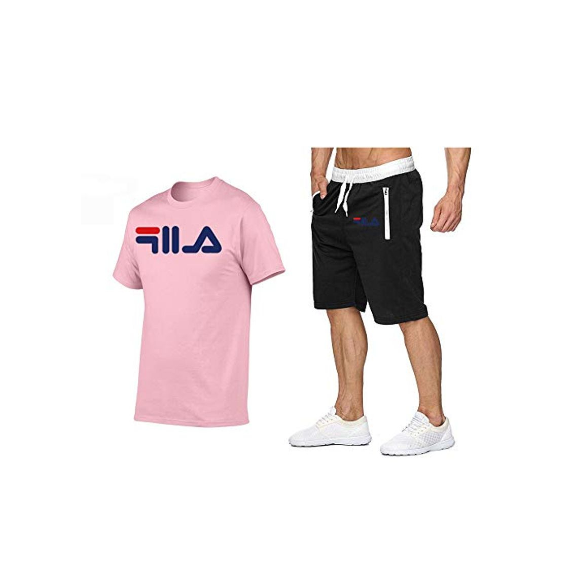 Social ZWLXY Conjuntos Corrientes De Los Hombres Transpirable T-Short
