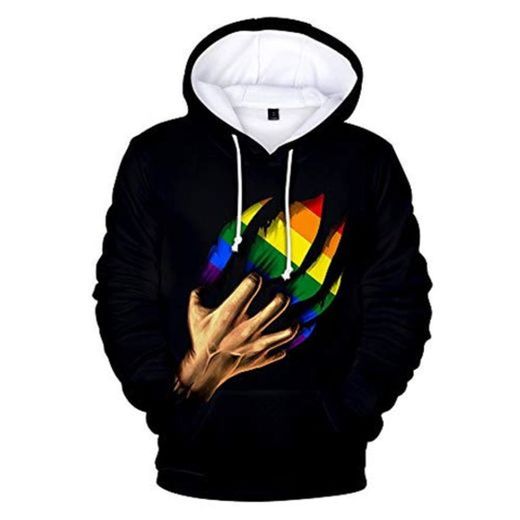 LGBT Rainbow Hoodie Lesbian Gay Pride Pride Sudadera Cuello Redondo Sudadera con Capucha Rainbow para LGBT