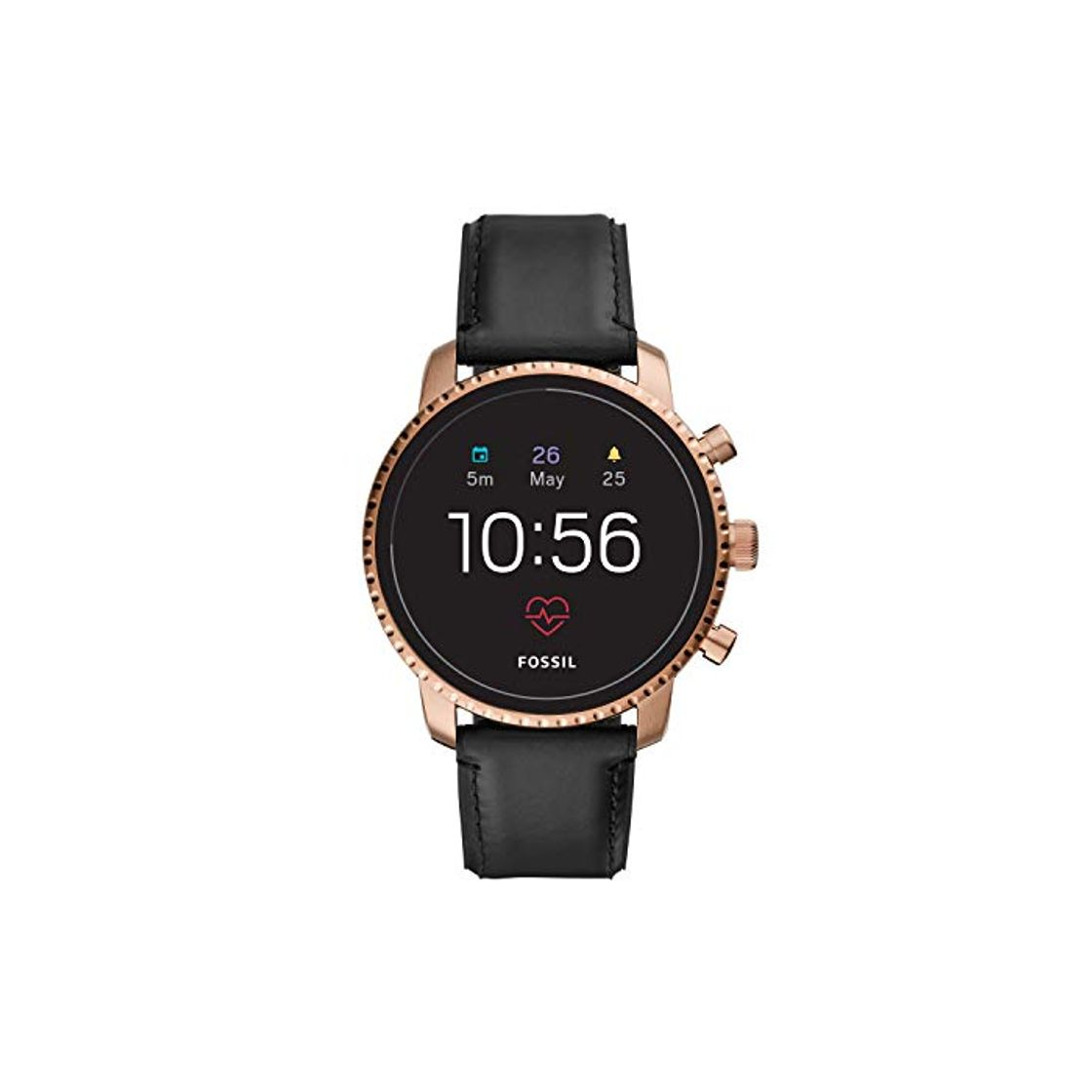 Social Fossil Smartwatch Pantalla táctil para Hombre de Connected con Correa en Piel FTW4017