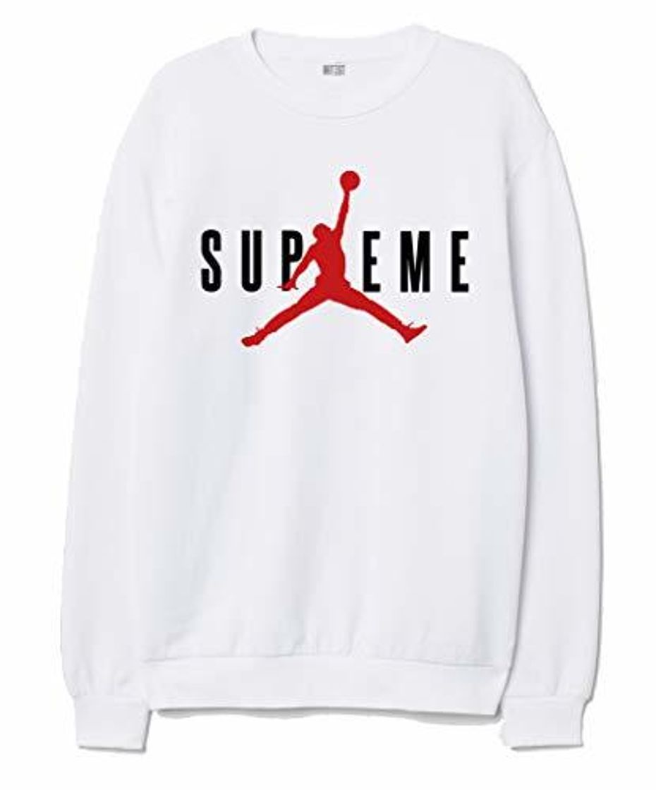 Fashion ARTIST Sudadera Blanca con impresión Supreme Michael Jordan 23 Negra con impresión