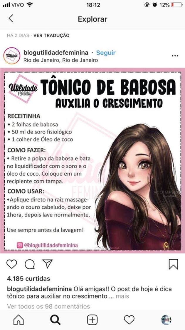 Moda Dica de babosa💚