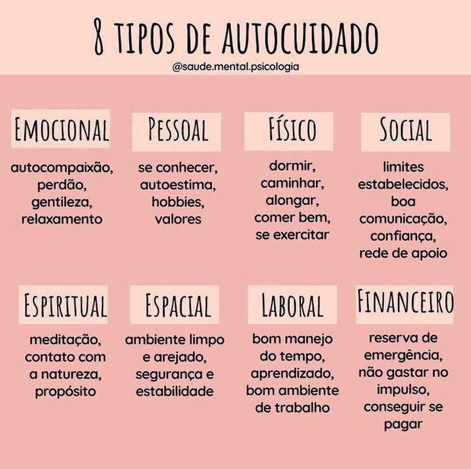 Moda Tipos de autocuidado 