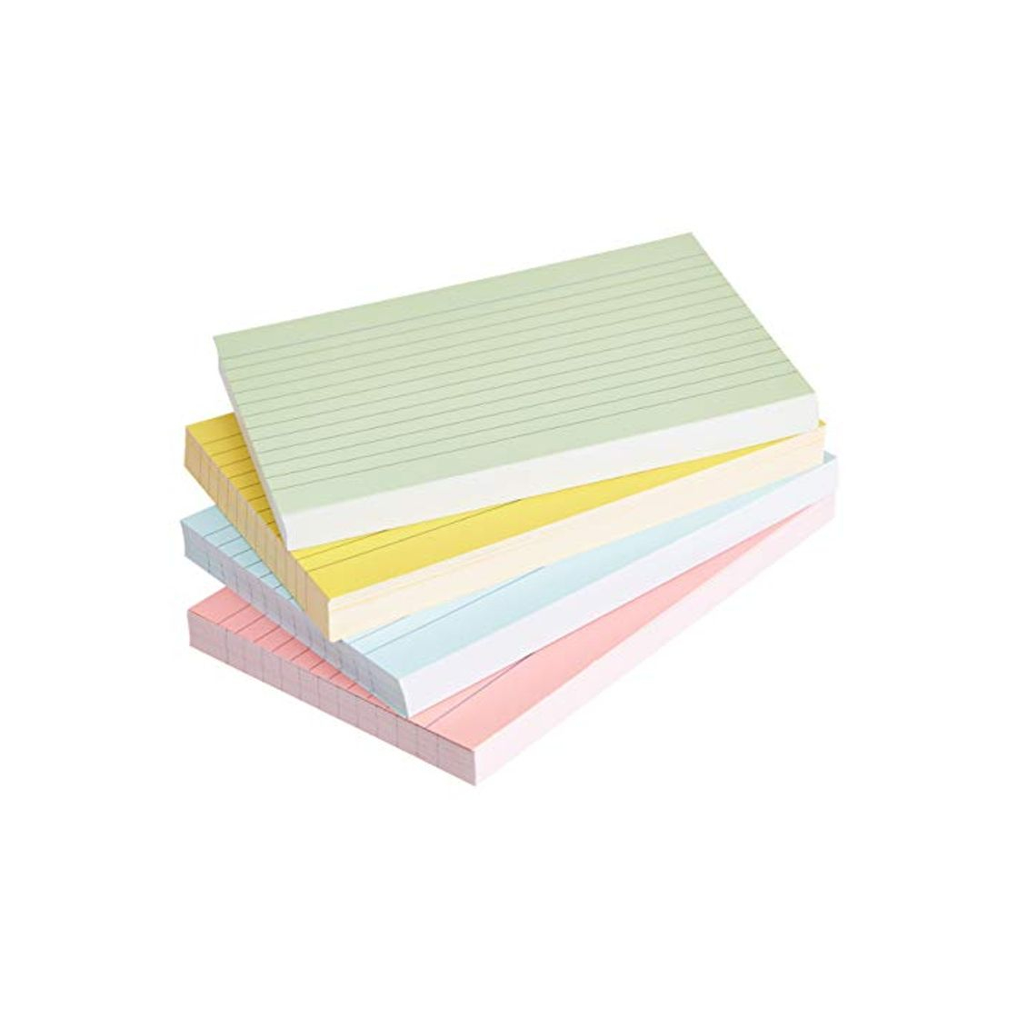 Social AmazonBasics - fichas de cartulina con rayas, tamaño A6, Varios colores