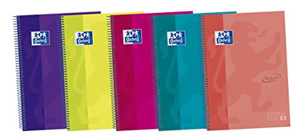 Social Oxford Touch - Pack de 5 cuadernos espiral de tapa extradura, A4